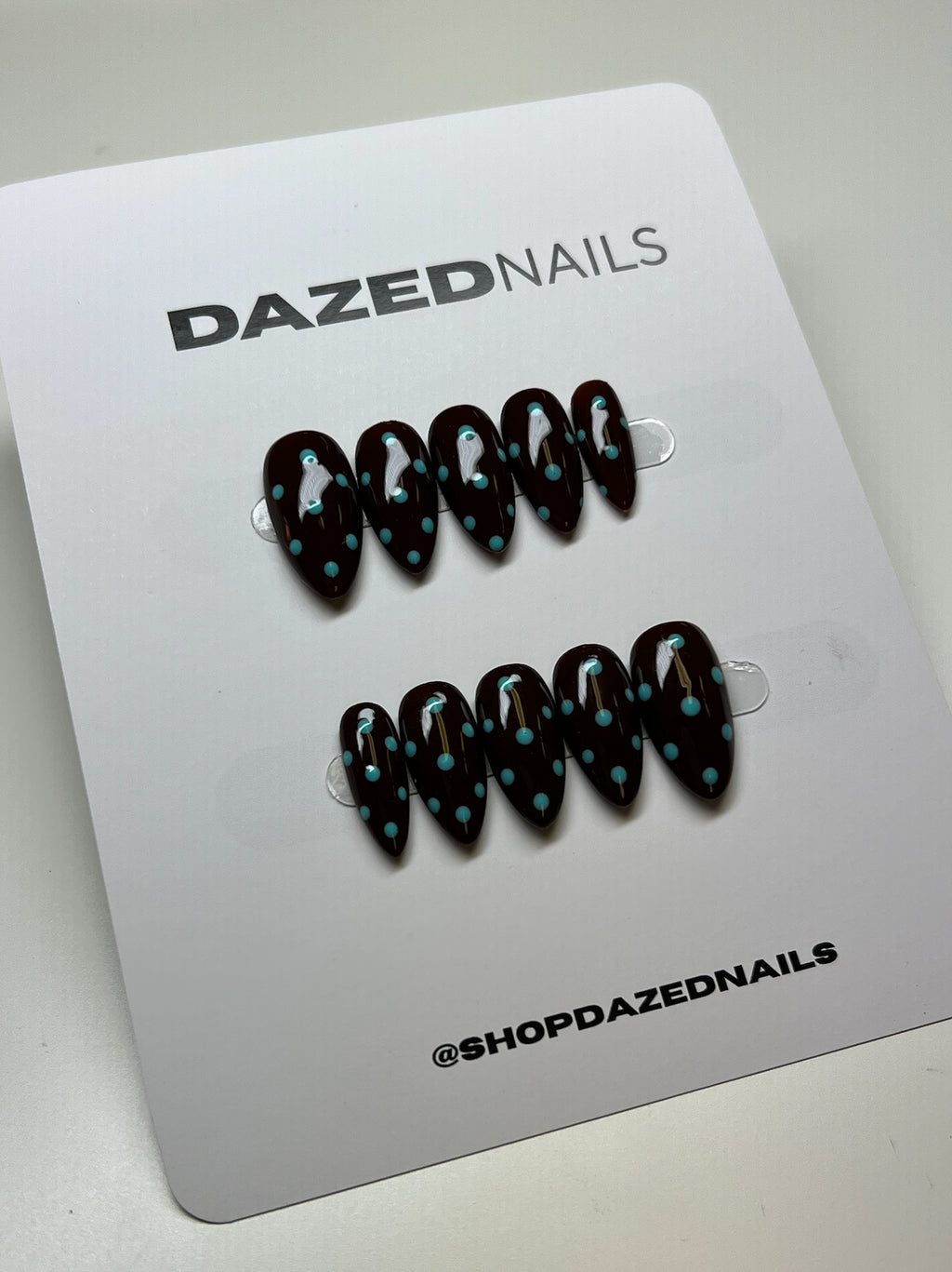 Polka Dot Brown Press-On Nail Set