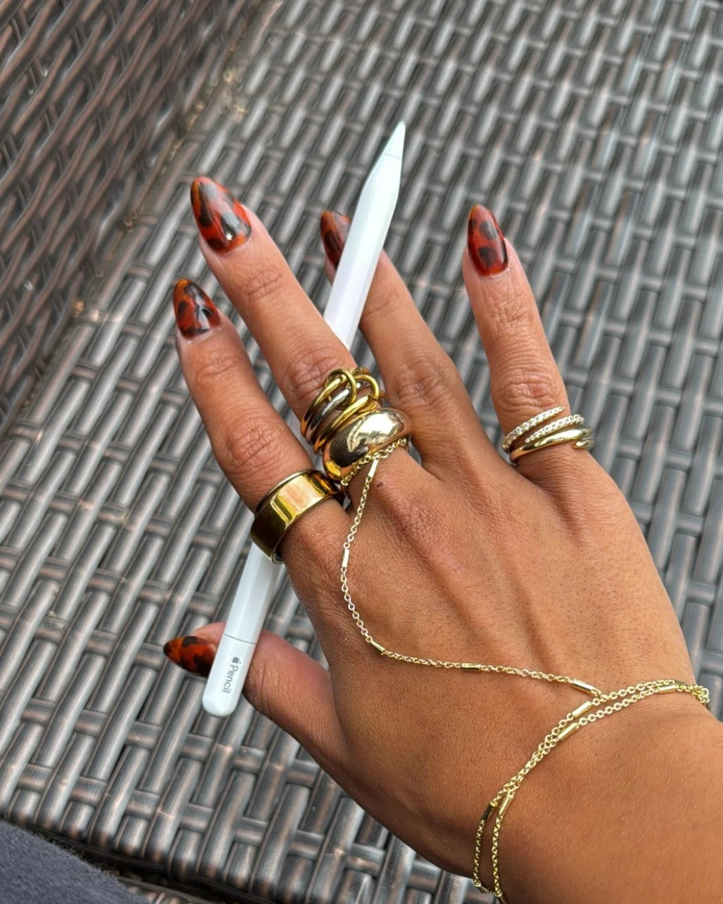 Tortoise Shell Print Press On Nail Set