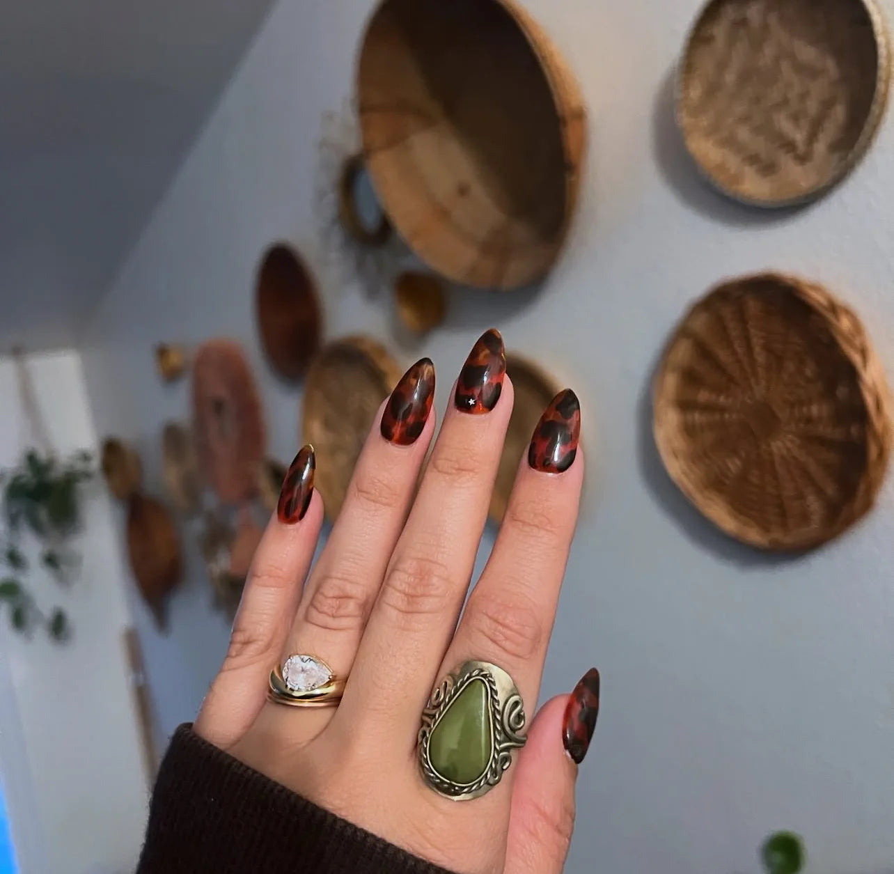 Tortoise Shell Print Press On Nail Set