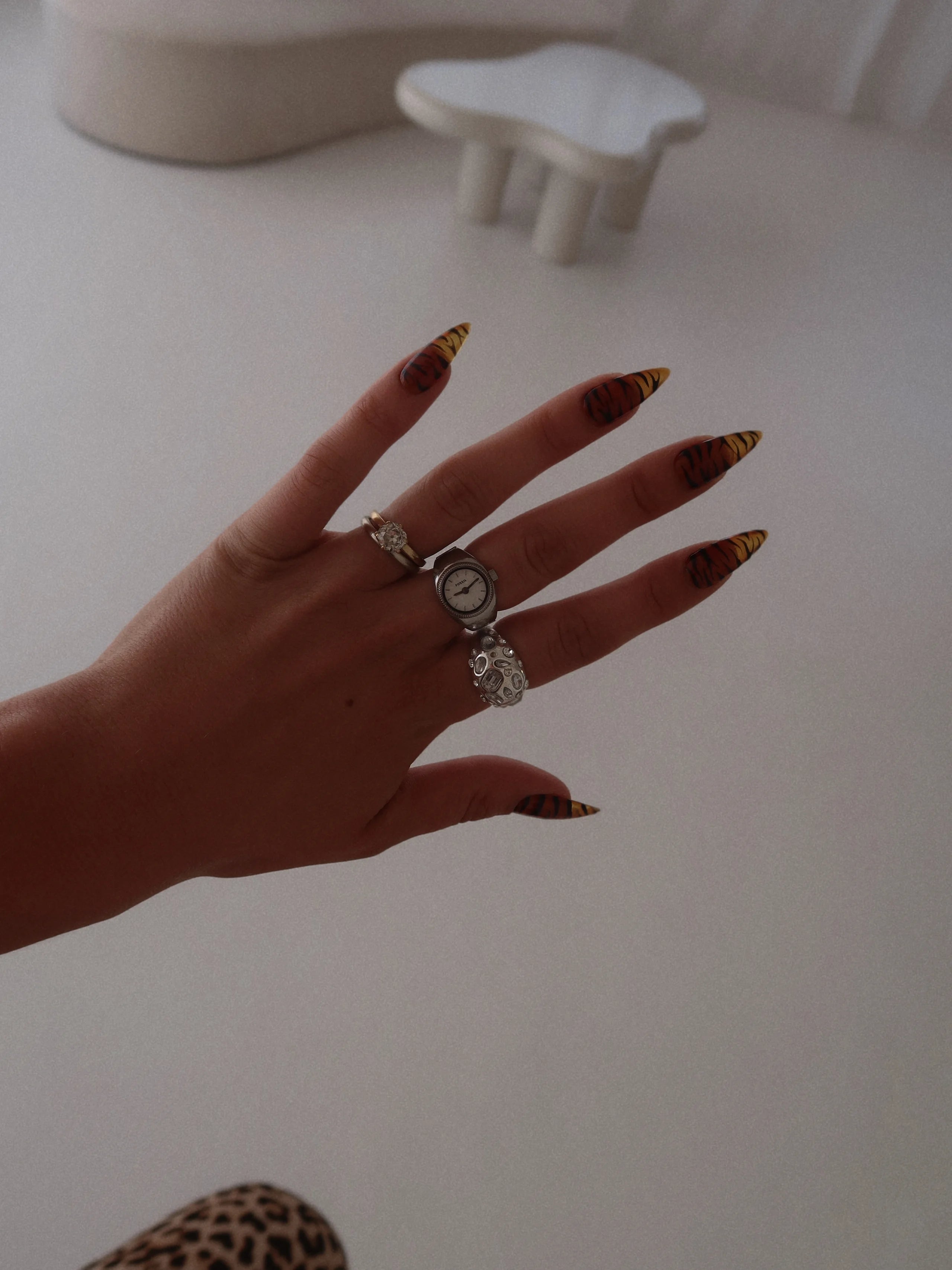 Zebra Glass Press on Nail Set