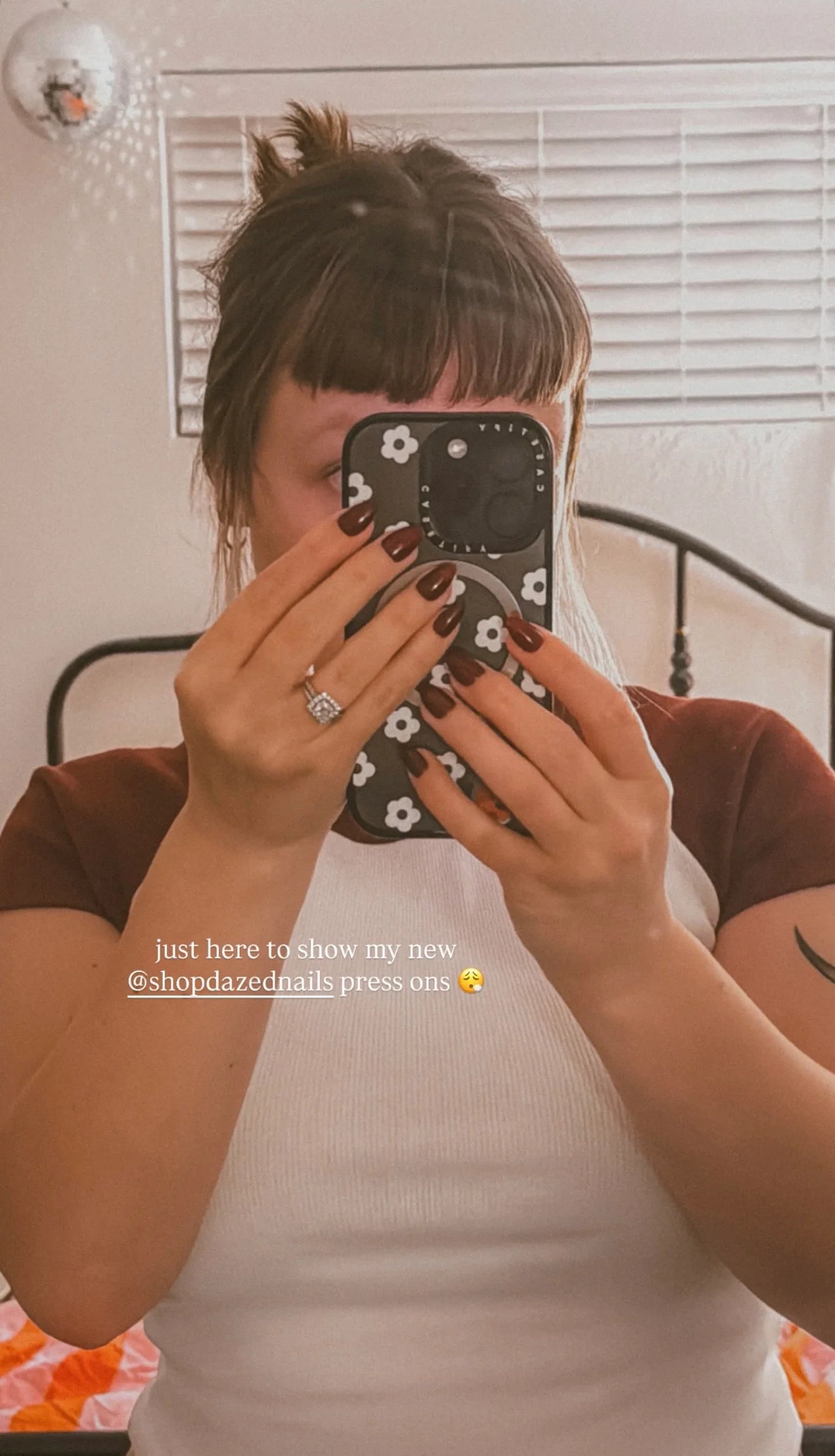 Dark Red Press-On Nail Set