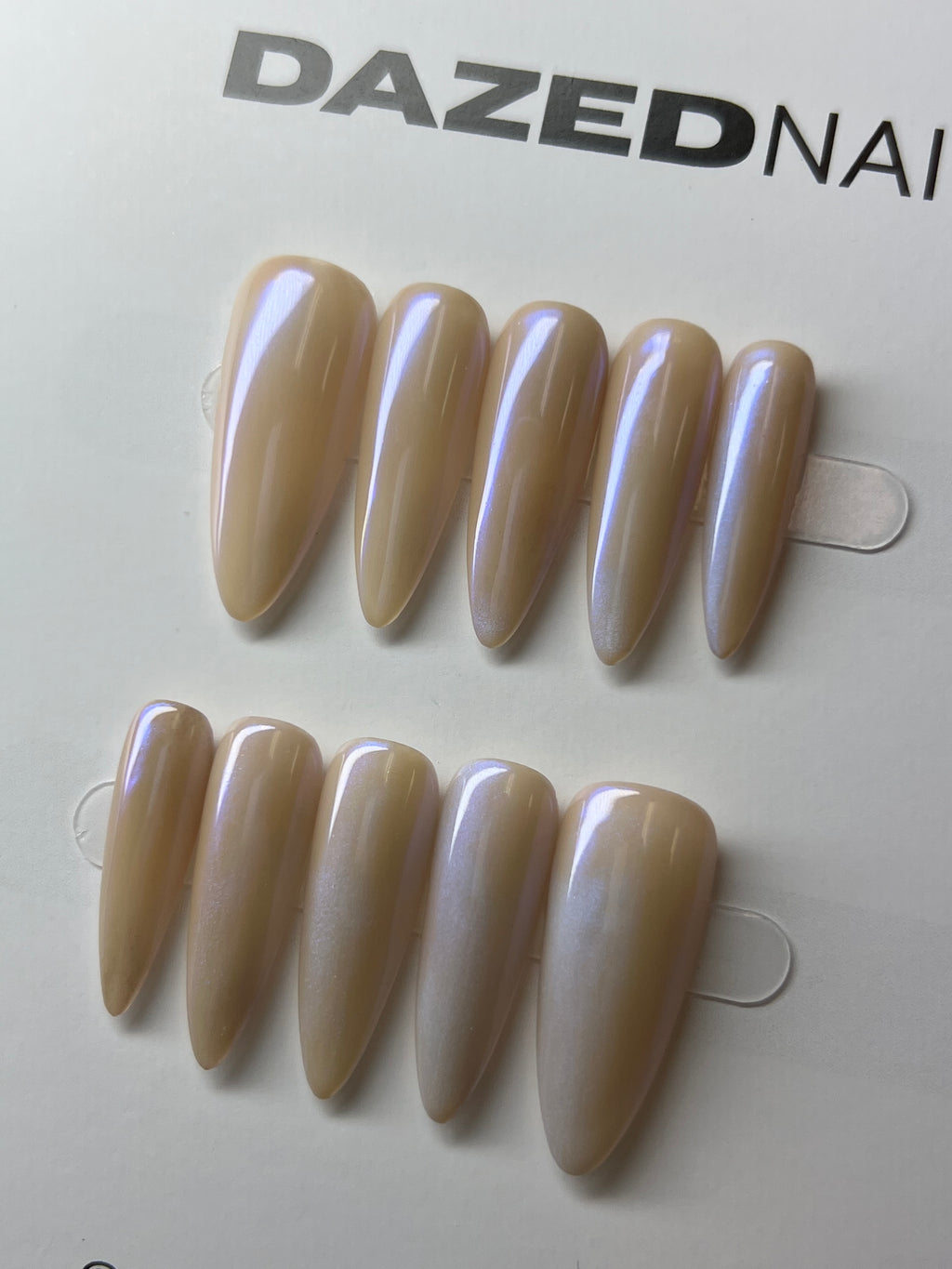 Milky Chrome Press-on Nail Set