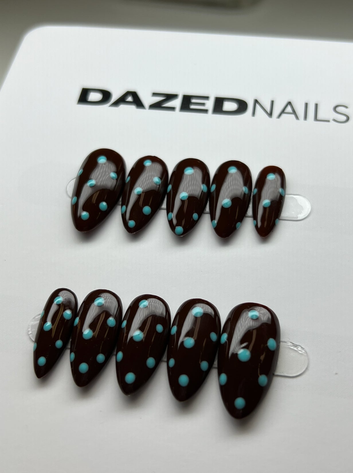 Polka Dot Brown Press-On Nail Set