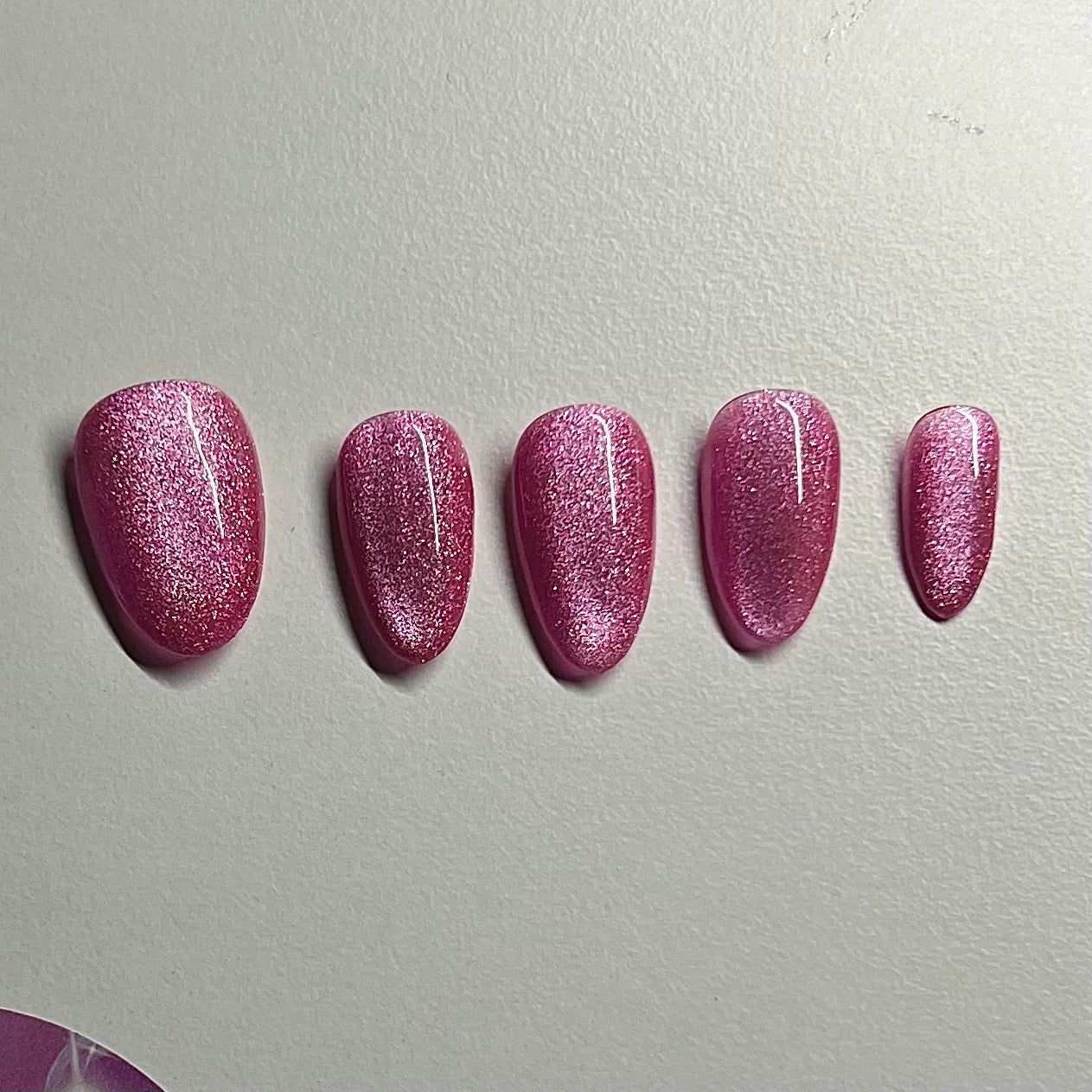 Pink Cat Eye Press On Nail Set
